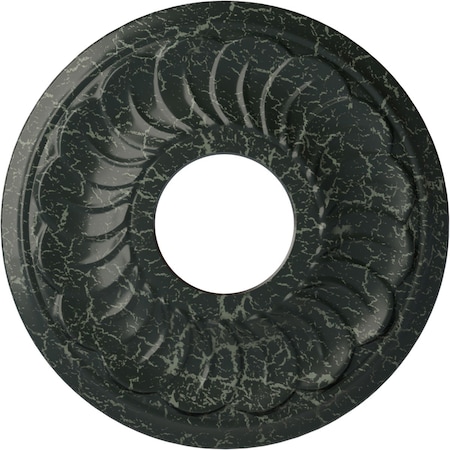 Ekena Millwork Blackthorn Medallion (Canopies up to 4 7/8"), 11 3/4"OD x 3 5/8"ID x 1"P, Painted Turtle Crackle CM11BLPTC